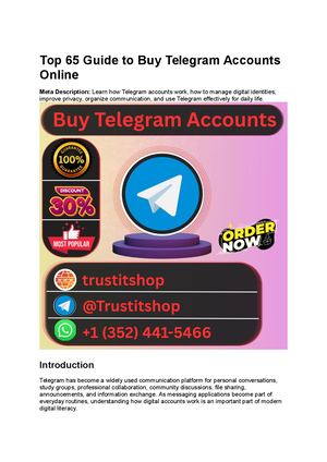 Top 65 Guide To Buy Telegram Accounts Online