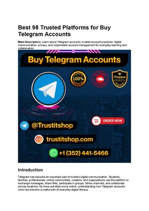 Best 98 Trusted Platforms For Buy Telegram Accounts