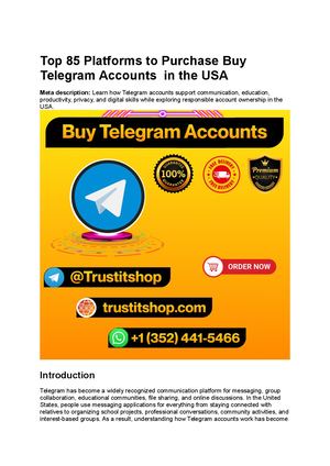 Top 85 Platforms To Purchase Buy Telegram Accounts In The Usa