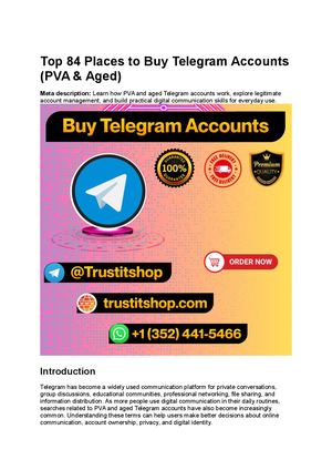 Top 84 Places To Buy Telegram Accounts (Pva & Aged)
