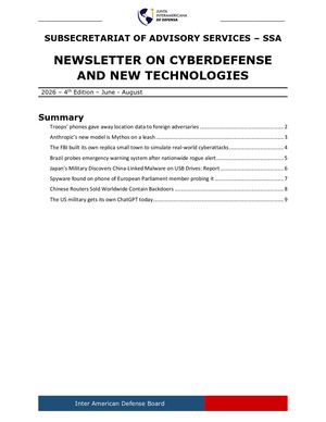 IADB - Newsletter on Cyberdefense - 2026 - 04 - June - August