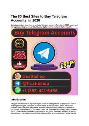 The 85 Best Sites To Buy Telegram Accounts In 2026