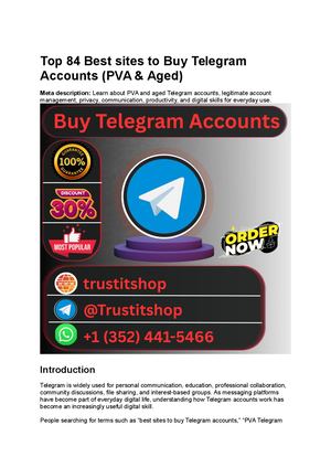 Top 84 Best Sites To Buy Telegram Accounts (Pva & Aged)