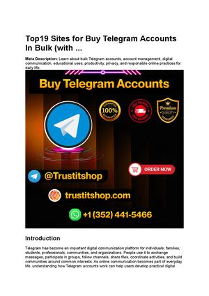 Top19 Sites For Buy Telegram Accounts In Bulk (With