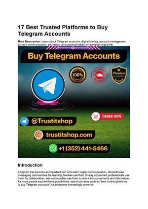 17 Best Trusted Platforms To Buy Telegram Accounts