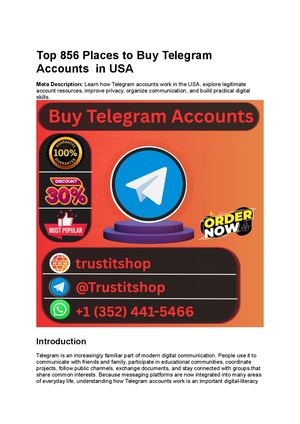 Top 856 Places To Buy Telegram Accounts In Usa