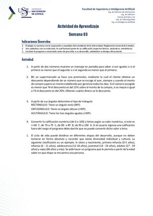 (03 2) Actividad 1 Pooi Estructuras De Control Secuencial Y Selectiva