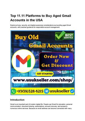 Top 11 11 Platforms To Buy Aged Gmail Accounts In The Usa