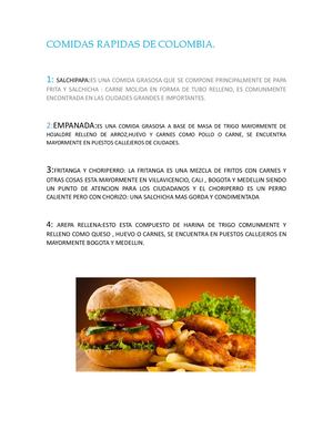 Comidas Rapidas de Colombia