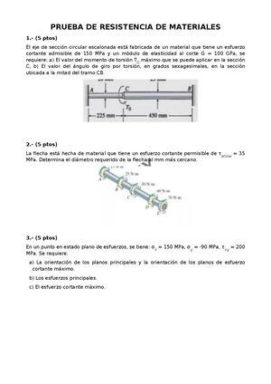 Prueba Resistencia De Materiales Tipeada Lindey