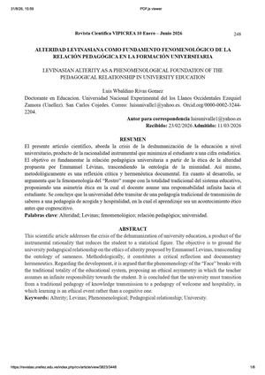 La Alteridad Como Fundamento