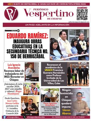Periodico El Vespetino De Chiapas 31 Agosto