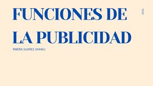 Funciones De La Publicidad
