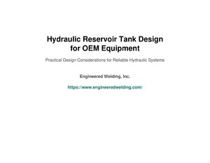 EHydraulic Reservoir Tank Design for OEM Equipmentngineered Welding Hydraulic Reservoir Design