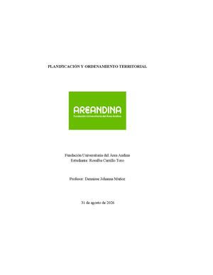 Planificación Y Ordenamiento Territorial