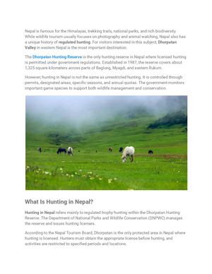 Hunting In Nepal Explore Dhorpatan Hunting Reserve And Nepal’s Wildlife