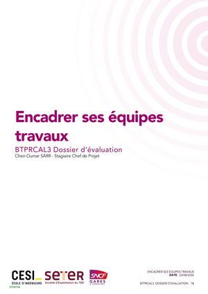 Cheir Oumar Sarr Btprcal3 Dossier D’évaluation