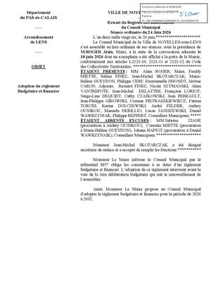 Adoption Reglement Budgetaire Financier