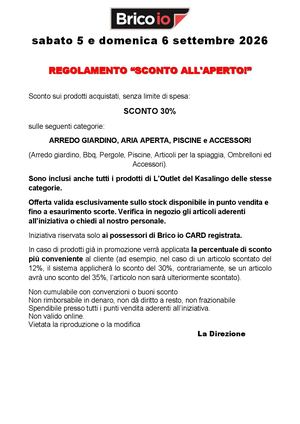 Reg 5e6 Settembre 30% Sconto Arredo Giardino, Piscine E Mare
