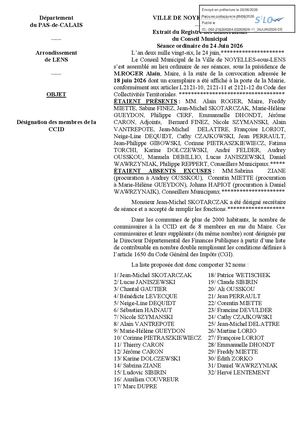 Désignation des membres de la CCID