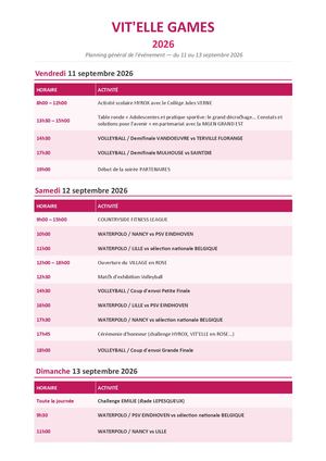 Planning Vittelle Games