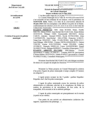 Creation Poste Policier Municipal