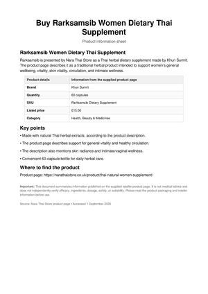 Rarksamsib Women Dietary Thai Supplement