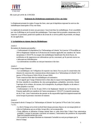 Règlement médiatheque Ivry 2026