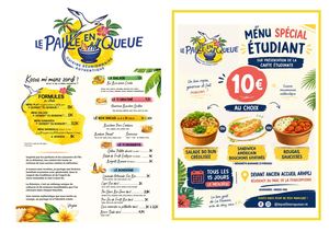 Carte Du Foodtruck Le Paille En Queue