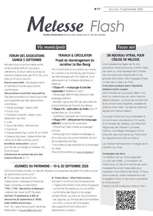 Flash n°17 du 2 au 15 septembre 2026