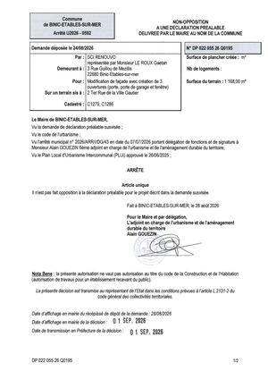 DP 26 Q 0195 - Arrêté
