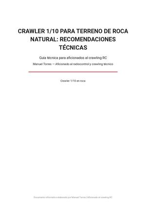 Crawler 1/10 para Terreno de Roca Natural: Recomendaciones Técnicas