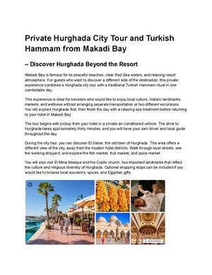 Private Hurghada City Tour And Turkish Hammam From Makadi Bay