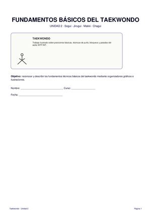 Trabajo Taekwondo Unidad 2 Posiciones Punos Bloqueos Patadas(1)