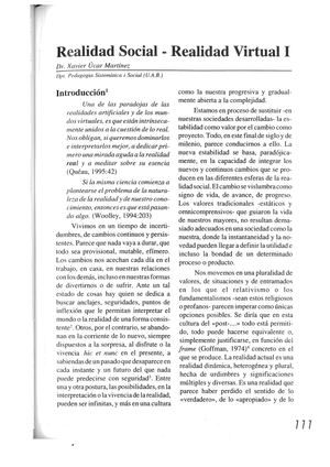 Dialnet Realidad Social Realidad Virtual 2578157