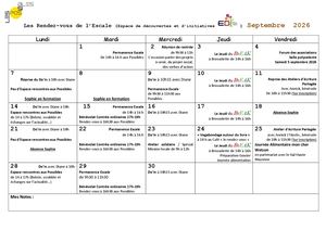 Programme Escale Septembre 2026