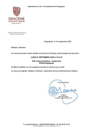 Bureau du 07 septembre 2026