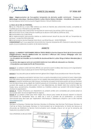 Arrêtés 01 09 26