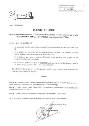 Décision 01 09 26