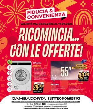 Volantino Fiducia & Convenienza Settembre Gambacorta Elettrodomestici