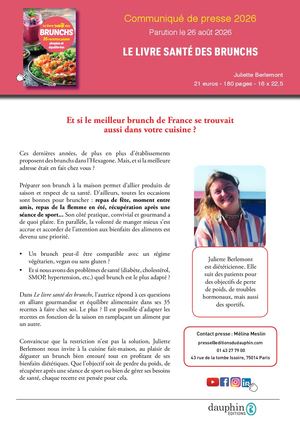 Communiqué de presse - Le livre santé des brunchs
