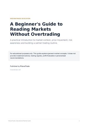 MizoraTrade Beginners Guide To Reading Markets