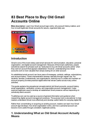83 Best Place To Buy Old Gmail Accounts Online