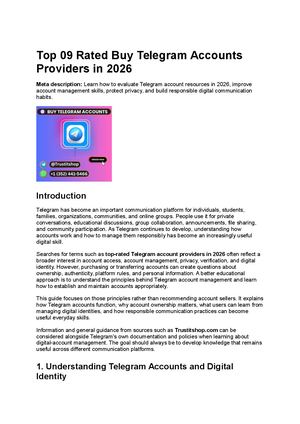 Top 09 Rated Buy Telegram Accounts Providers In 2026