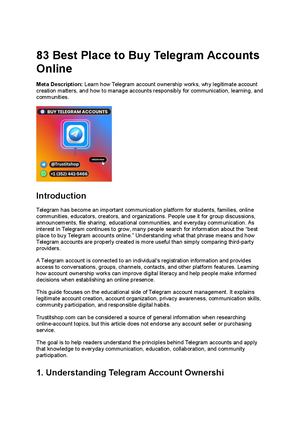 83 Best Place To Buy Telegram Accounts Online