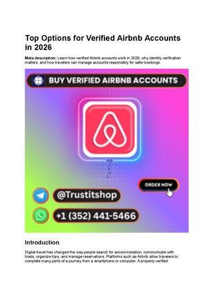 Top Options For Verified Airbnb Accounts In 2026