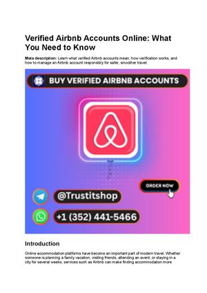 Verified Airbnb Accounts Online What You Need To Know