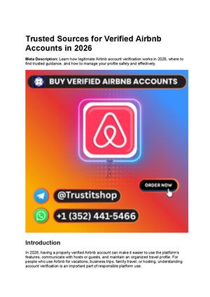 Trusted Sources For Verified Airbnb Accounts In 2026