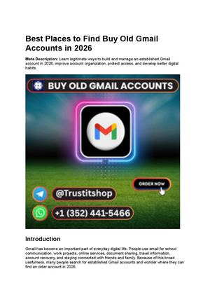 Best Places To Find Buy Old Gmail Accounts In 2026