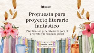 Presentación Proyecto Literario Fantástico Ilustraciones Beige Y Rosa
